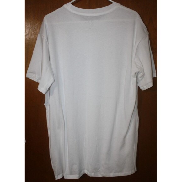 NY&C White T-Shirt Sz L Graphics "Champagne For Breakfast" SS Summer Beach NWT - Picture 5 of 7